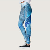 Art fluide abstrait bleu #01 leggings (Gauche)