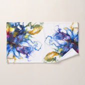 Art fluide de l'Agate de Marbre Bleu (Serviette à main)