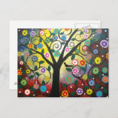 ART FOLK Arbre de couleurs par LORI EVERETT carte (Devant / Derrière)