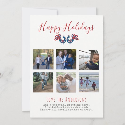 ART FOLK PHOTO DE Noël COLLAGE Cartes de voeux (Devant)