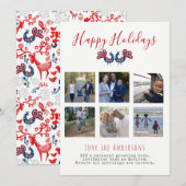 ART FOLK PHOTO DE Noël COLLAGE Cartes de voeux (Devant / Derrière)