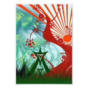 Art-foto van zomerfestival foto afdruk