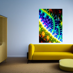 Art fractal abstrait coloré   AI Art Poster