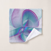 Art Fractal Abstrait rose bleu turquoise (Gant de toilette)