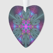 Art fractal coloré mandala avec cœur rose (devant)
