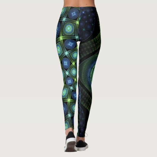 Art fractal Mandala Universe Yoga Leggings (Dos)