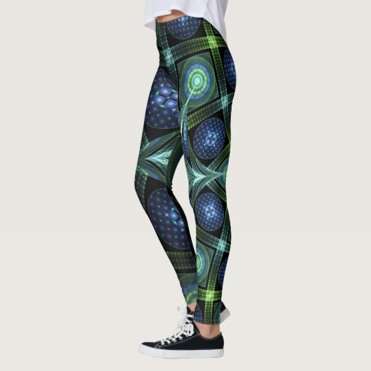 Art fractal Mandala Universe Yoga Leggings (Gauche)