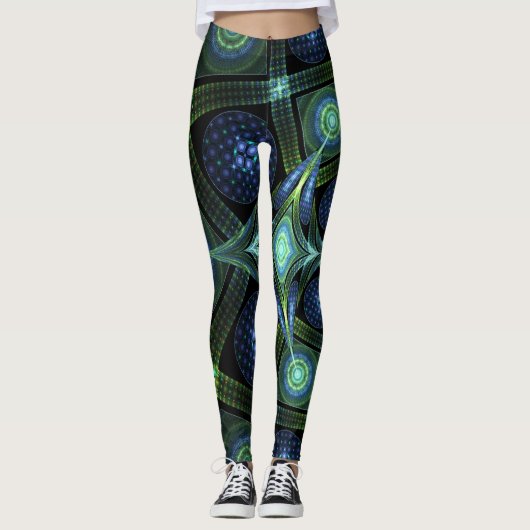 Art fractal Mandala Universe Yoga Leggings (Devant)