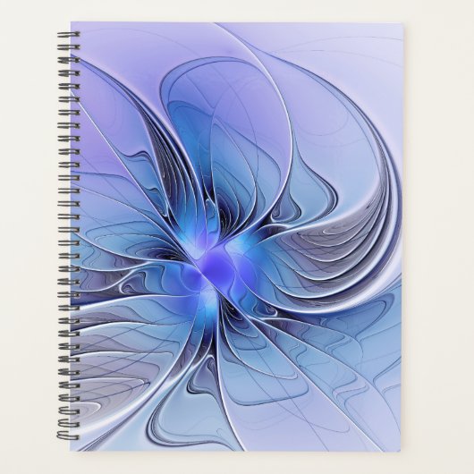 Art fractal moderne abstrait bleu lavande (Devant)