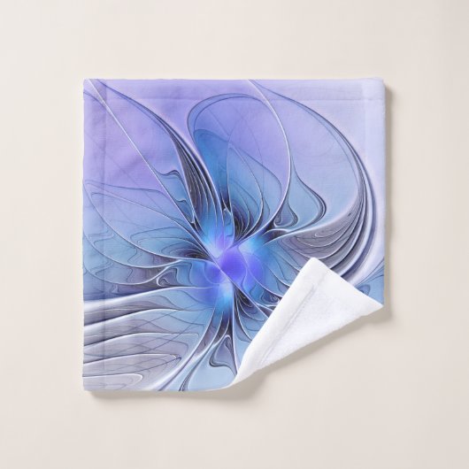 Art fractal moderne abstrait bleu lavande (Gant de toilette)