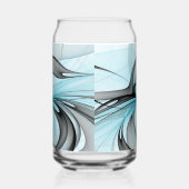 Art fractal moderne gris anthracite abstrait bleu (Droite)
