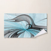 Art fractal moderne gris anthracite abstrait bleu (Serviette à main)