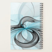 Art fractal moderne gris anthracite abstrait bleu (Dos)