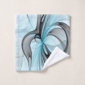 Art fractal moderne gris anthracite abstrait bleu (Gant de toilette)