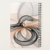 Art fractal moderne gris sienne anthracite abstrai (Dos)