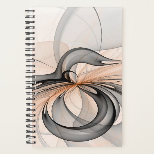Art fractal moderne gris sienne anthracite abstrai (Devant)
