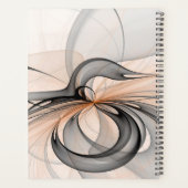 Art fractal moderne gris sienne anthracite abstrai (Dos)