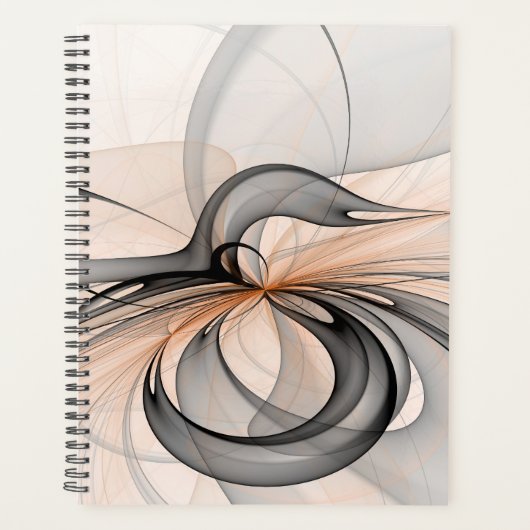 Art fractal moderne gris sienne anthracite abstrai (Devant)
