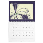 Art fractal Résumé Conception Calendrier coloré (Feb 2026)