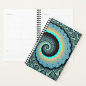 Art fractal spirale abstrait bleu turquoise orange (Devant avec enveloppe)