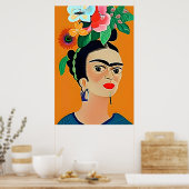 Art Frida Kahlo, affiche florale (Cuisine)