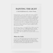 Art Gallery Exhibit Artist Statement Plaque Acryl Bord (Voorkant)