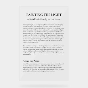 Art Gallery Exhibit Artist Statement Plaque Acryl Bord