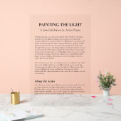 Art Gallery Exhibit Artist Statement Plaque Acryl Bord (Huwelijk)