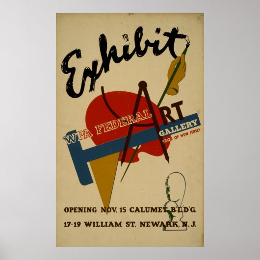 Art Gallery Exhibition New Jersey WPA Poster (Voorkant)