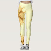 Art géométrique moderne sepia jaune leggings femme (Devant)