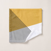 Art géométrique simple noir, blanc et jaune (Gant de toilette)
