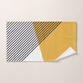 Art géométrique simple noir, blanc et jaune (Serviette à main)