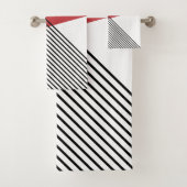 Art géométrique simple noir, blanc et rouge (En situation)