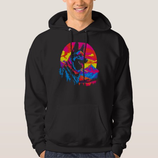 Art German Shepherd Dog Hike Hoodie (Voorkant)