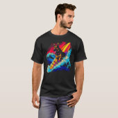 Art German Shepherd Dog Surf Surfing T-shirt (Voorkant volledig)