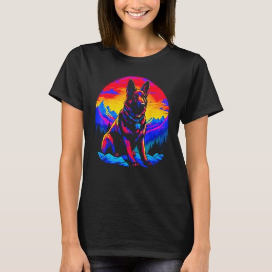 Art German Shepherd Dog T-shirt (Voorkant)