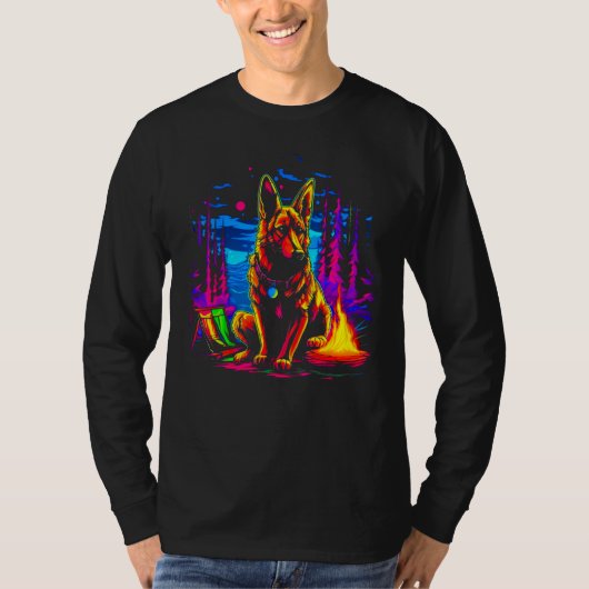 Art German Shepherd Dog Wilderness T-shirt (Voorkant)