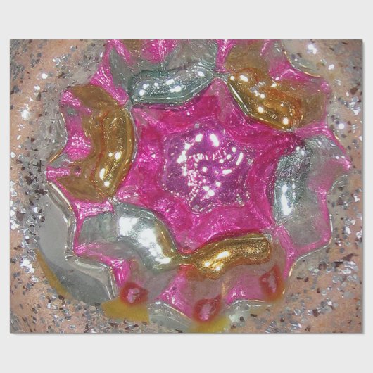 Art Glas Bubble Gom Roze Jewel Bruiloft Kerstmis Cadeaupapier (Vlak)