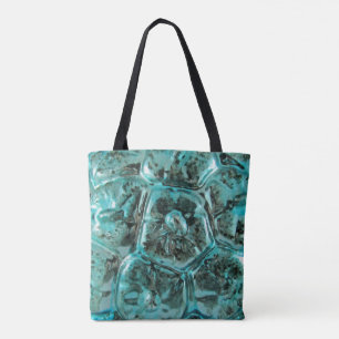 Art Glass Aqua Blauwgroen Blue Jewel Crocodile Ski Draagtas
