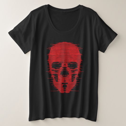 Art Glitch Crâne Rouge (Design devant)