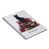 Art gothique Chat noir Antique Livres Crimson Rose (Côté Droit)