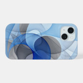 Art graphique fractal abstrait bleu gris moderne (Verso Horizontal)