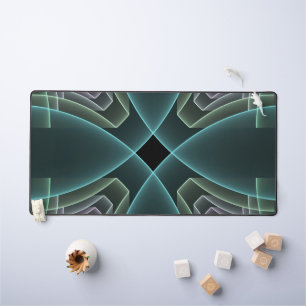Art graphique géométrique fractal sarcelle moderne