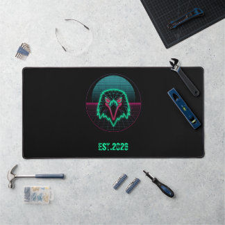 Art graphique néon animal géométrique rétro cyberp