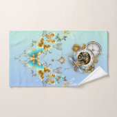 Art graphique Steampunk turquoise, Sérénité mécani (Serviette à main)