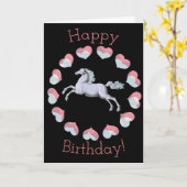 Art Hearts et Horse mignonne carte d'anniversaire (Fleur jaune)