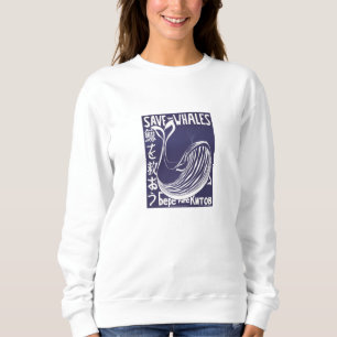 Art Imprimer Sweatshirt Sauvez Les Baleines 1973 L