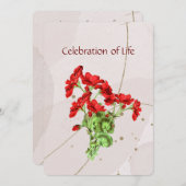 Art Invitation de service commémoratif de géranium (Devant / Derrière)
