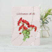 Art Invitation de service commémoratif de géranium (Debout devant)