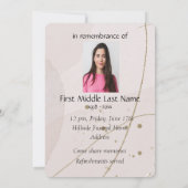 Art Invitation de service commémoratif de géranium (Dos)